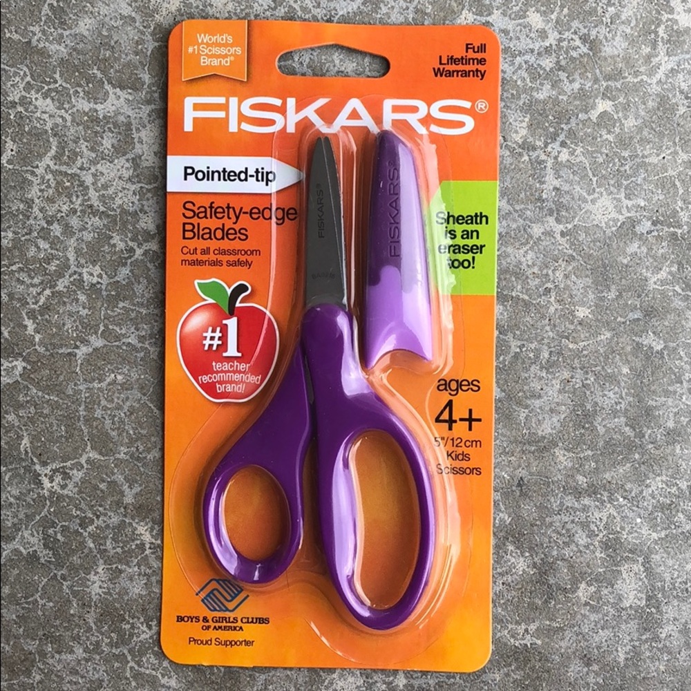 New Fiskars Kids Scissors with Sheath - Purple